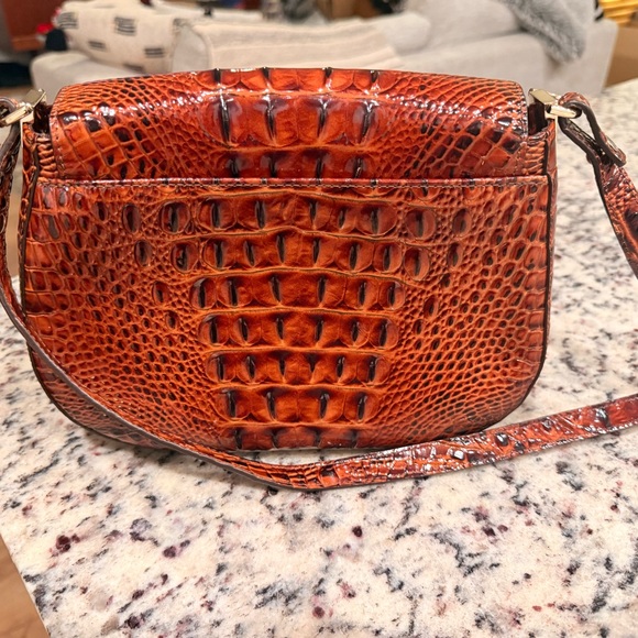 Brahmin Croc-Embossed Tan Crossbody Bag - Picture 3 of 5